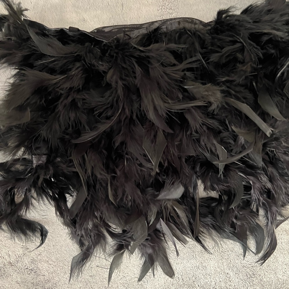 Chic Black Feathered Top